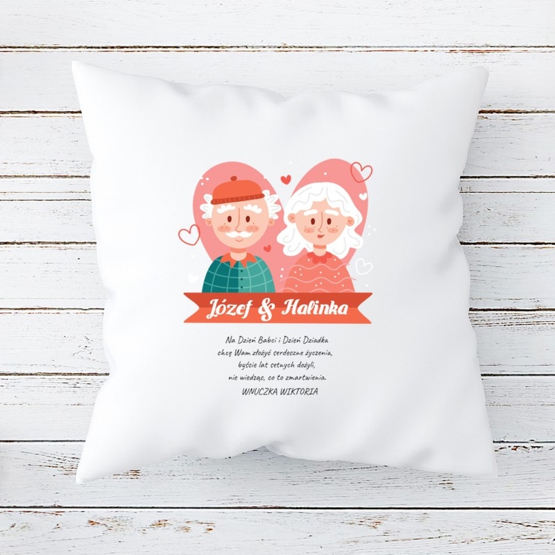 Dzień Babci i Dziadka Poduszka z nadrukiem Mat i dedykacją