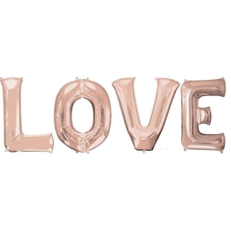 Balon LOVE / litery XXL / rose gold / 105 cm