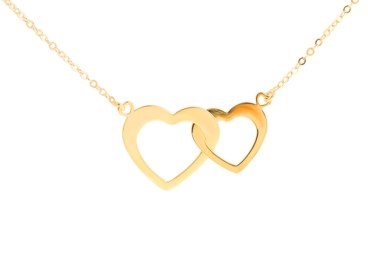 Naszyjnik celebrytka dwa złączone serca złoto 333 na Walentynki