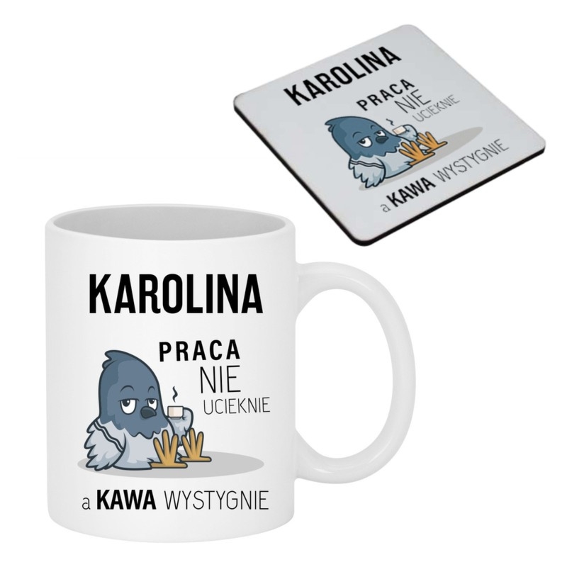 Zestaw podkładka i kubek ceramiczny z nadrukiem i personalizacją