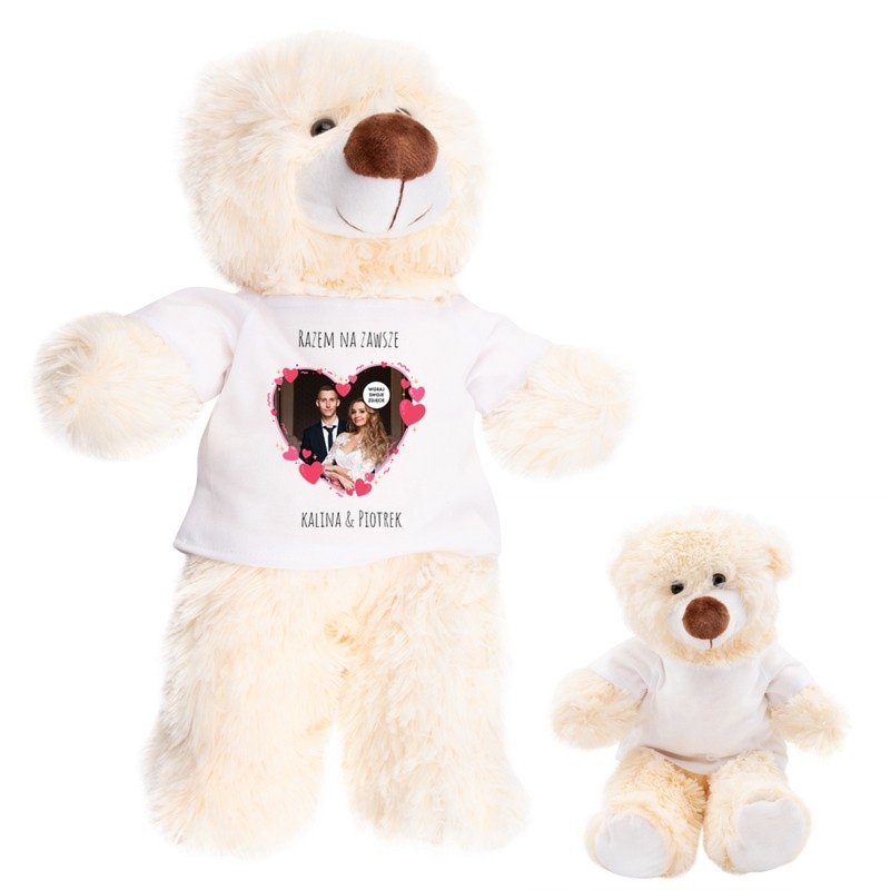 Personalizowany miś na walentynki ze zdjęciem na koszulce