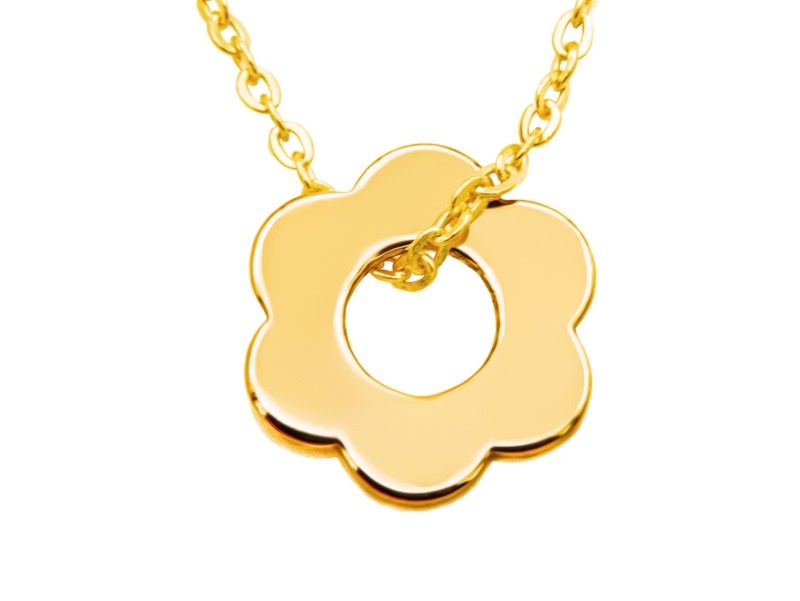 Walentynki: pozłacany naszyjnik kwiatek pr.925 z grawerem