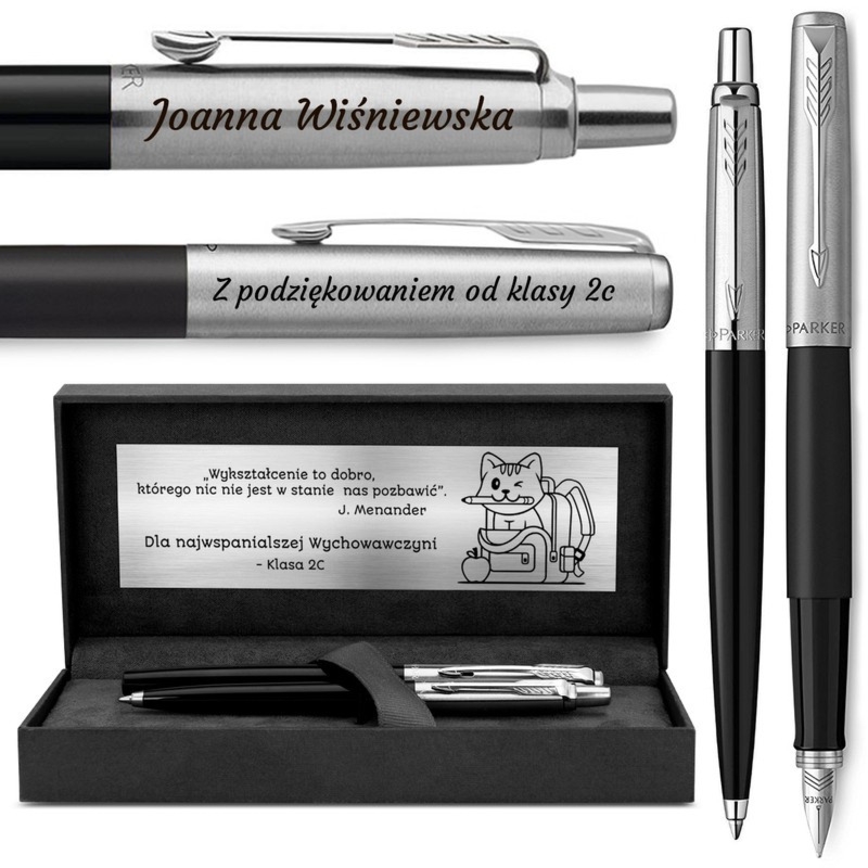 Zestaw pióro i długopis Parker Jotter Special czarny z grawerem