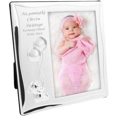 Ramka Na Zdjęcie Miś z Balonami Grawer