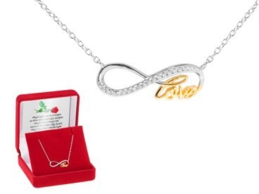 Na rocznicę naszyjnik pr.925 nieskończoność LOVE z dedykacją