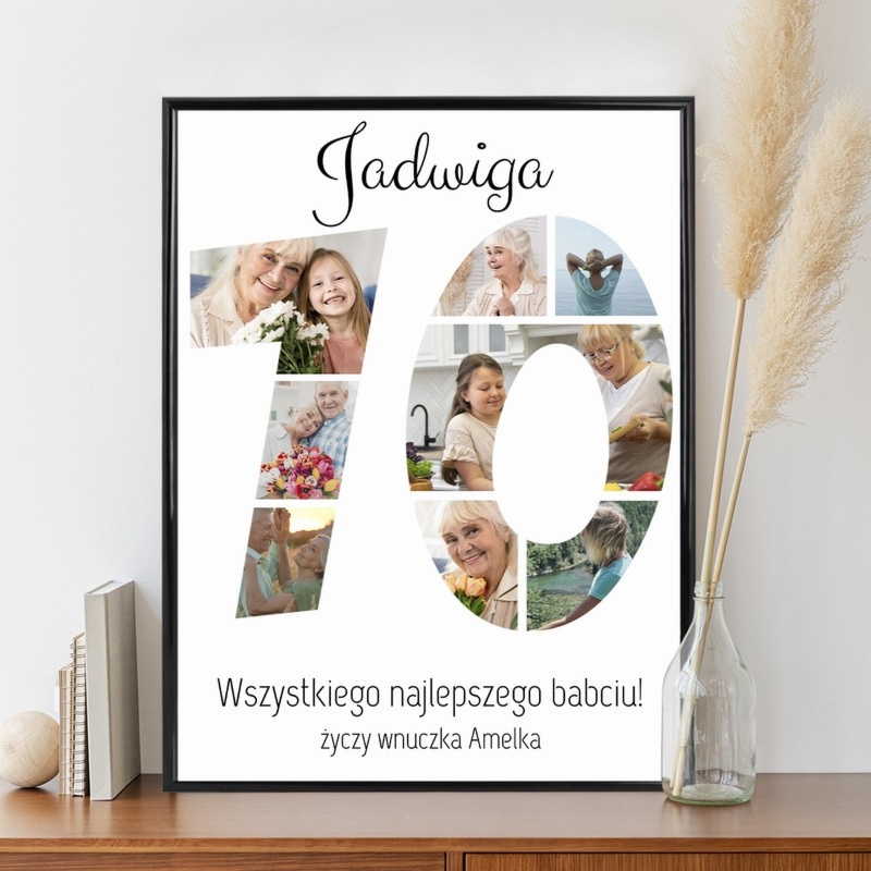 Personalizowany plakat na 70 urodziny ze zdjęciem Szalone wspomnienia