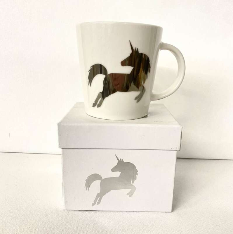 Porcelanowy kubek Silver Unicorn 350ml w ozdobnym kartoniku