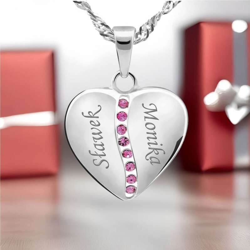 Na rocznicę mały wisiorek serce srebro 925 z grawerem laserowym