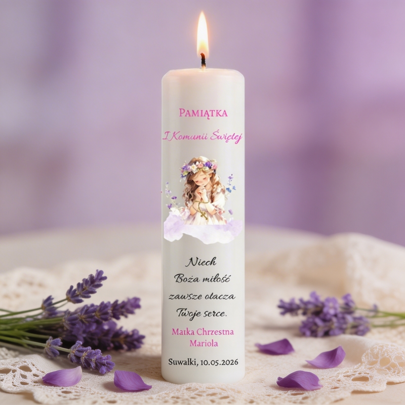 Na Dzień Babci i Dziadka: świeca z sercem i LED, imiona