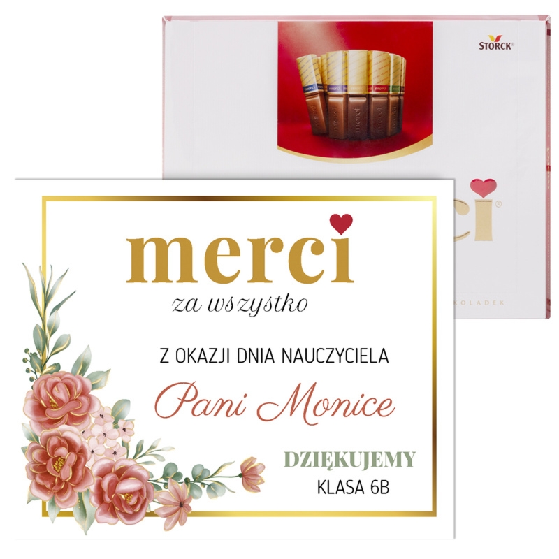 Personalizowane czekoladki Merci – prezent na Dzień Nauczyciela