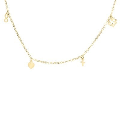 Na rocznicę: pozłacany naszyjnik srebro 925 4 zawieszki