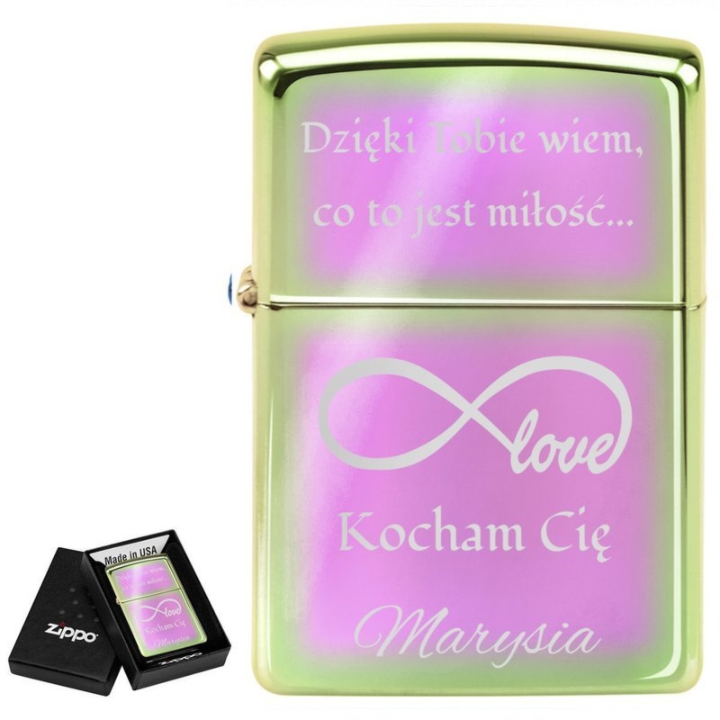 Zapalniczka benzynowa ZIPPO z151 Spectrum metaliczna z grawerem