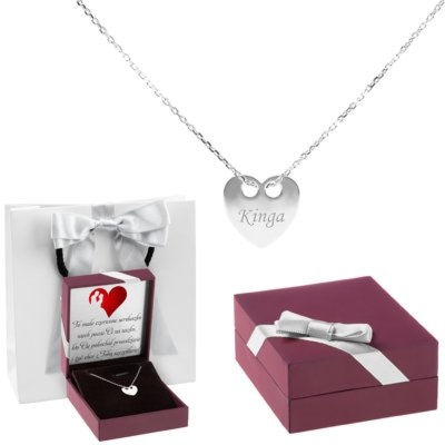 Na rocznicę srebrny naszyjnik serce 925 z grawerem
