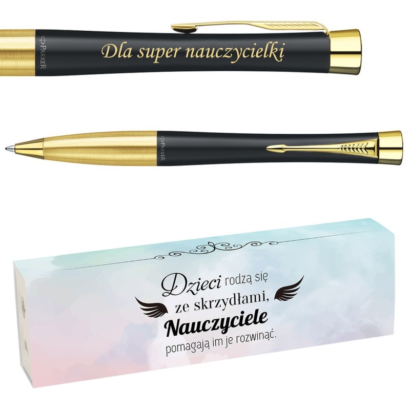 Długopis Parker Urban czarny GT na koniec roku z grawerem