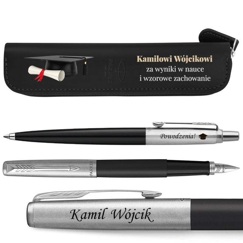 Zestaw Parker Jotter CT Black CT z grawerem na zakończenie roku