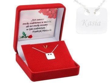 Naszyjnik celebrytka srebro pr. 925 z grawerem i dedykacją