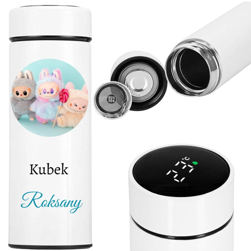 Kubek termiczny LED z nadrukiem UV Labubu z personalizacją