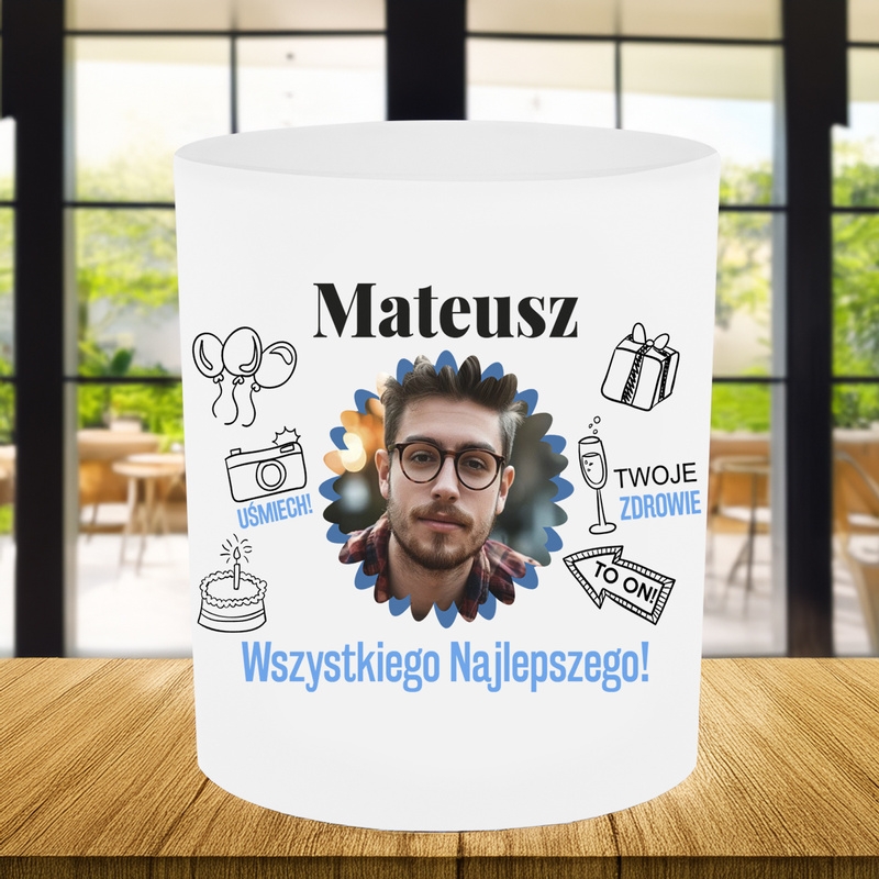Image of Szklanka z nadrukiem / urodziny / szklanka do whisky / 280 ml / Szkło / Personalizowana szklanka / Prezent