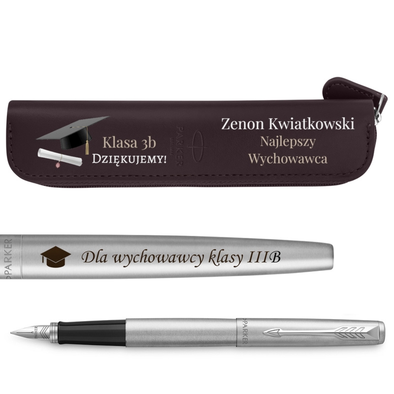 Pióro wieczne Parker Jotter CT z grawerem i etui Burgundy UV