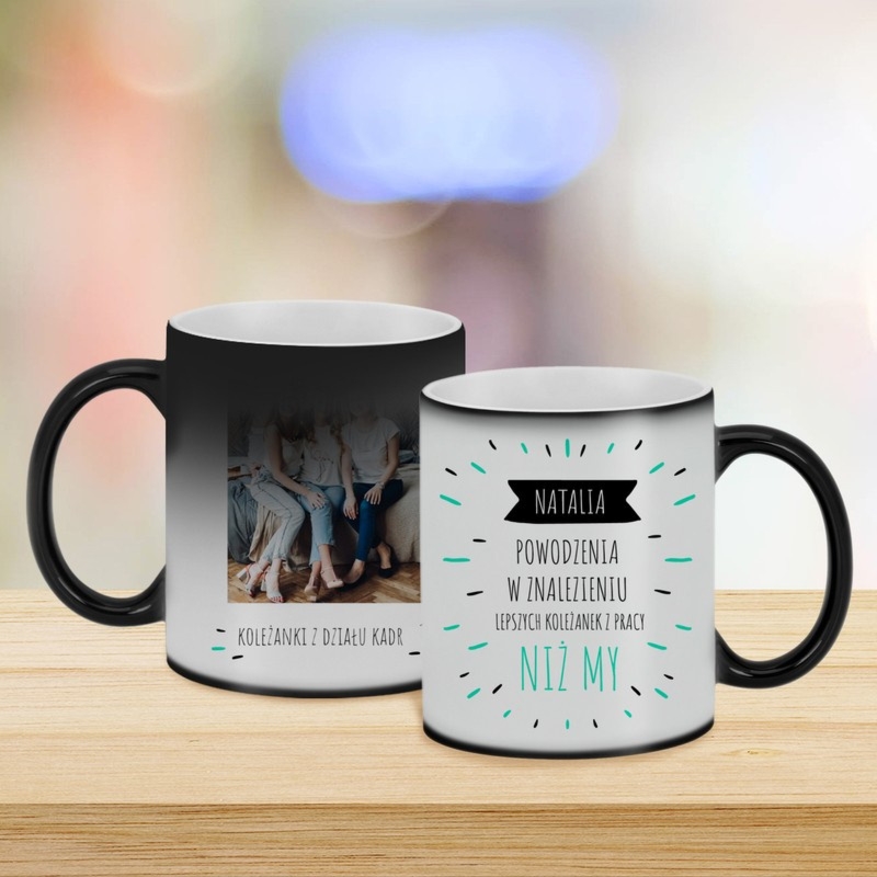 Pożegnanie koleżanki z pracy: magiczny kubek matowy personalizowany