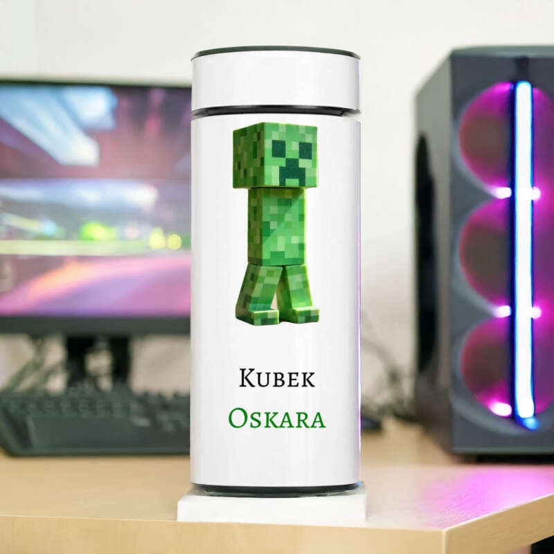 Na urodziny kubek termiczny LED z nadrukiem UV Minecraft