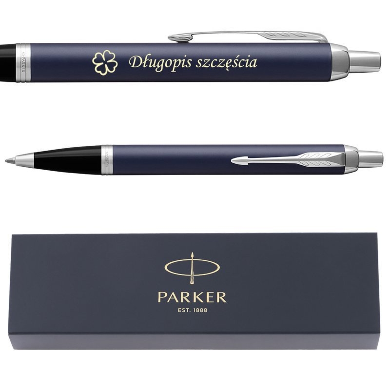 Długopis Parker IM Niebieski Mat CT z grawerem laserowym w pudełku