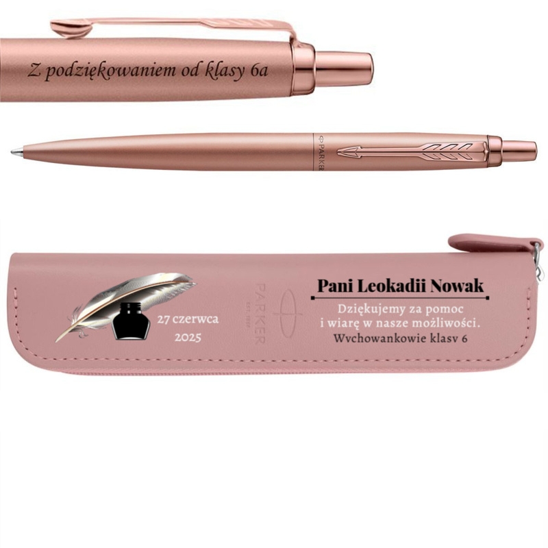 Prezent Parker Jotter XL Pink Gold z grawerem i etui UV różowe