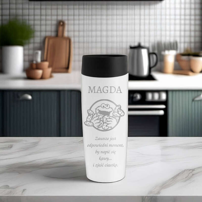 Kubek termiczny biały 320 ml na prezent z grawerem laserowym