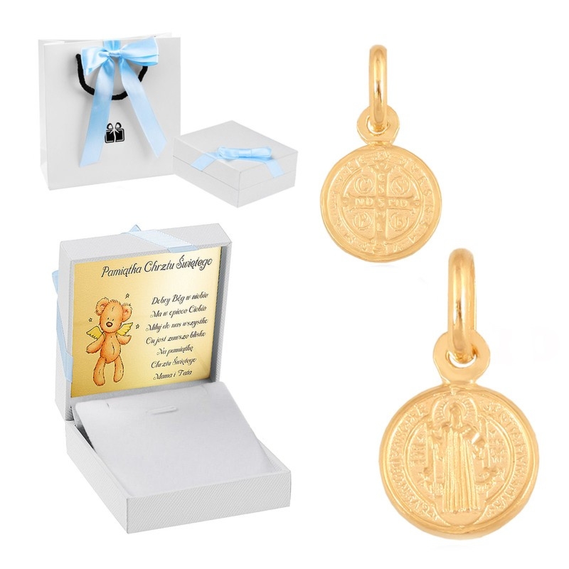 Złoty krzyżyk / pr. 585 / Własna dedykacja / Prezent na Chrzest dla Chłopca / Pamiątka Komunii / Prezent dla Chrześniaka