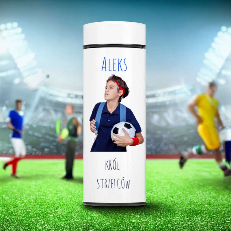 Kubek termiczny LED z nadrukiem UV z personalizacją dla kibica