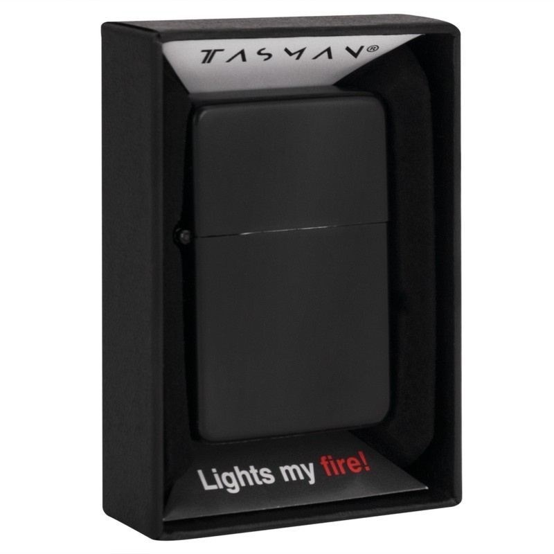 Zapalniczka benzynowa Tasman Czarny Mat Windproof w pudełku