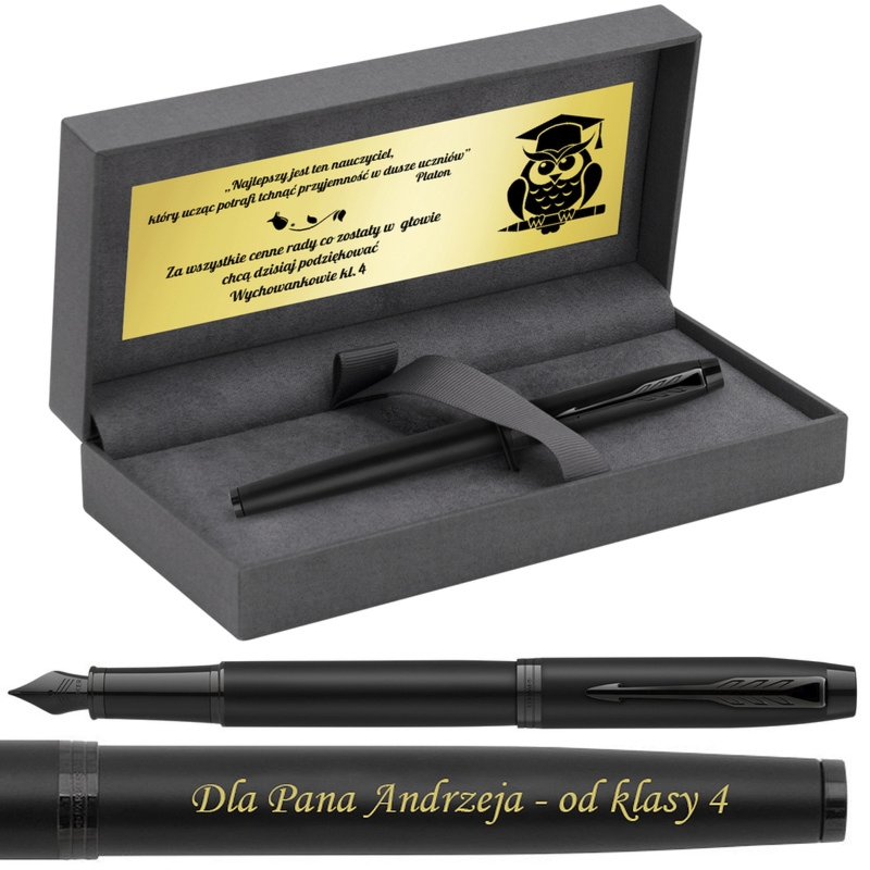 Pióro Parker IM Achromatic z grawerem i dedykacją w eleganckim etui