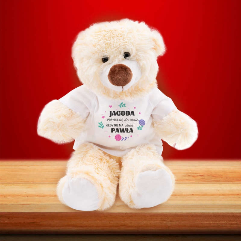 Miś pluszowy na Dzień Kobiet z imionami i zabawnym tekstem