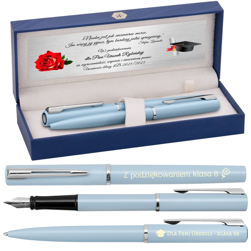 Image of Prezent piśmienniczy / Zestaw w Etui / Waterman Allure pastelowy niebieski Prezent