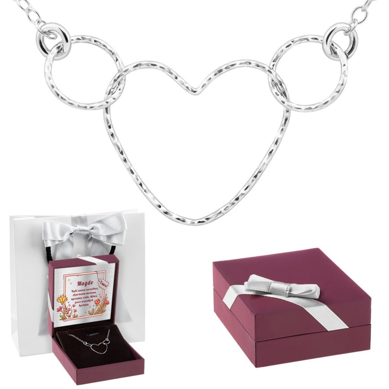 Na rocznicę srebrny naszyjnik serce pr.925 z dedykacją gratis