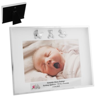 Ramka Na Zdjęcie 3 Ikony Miś Wózek Konik Dedykacja