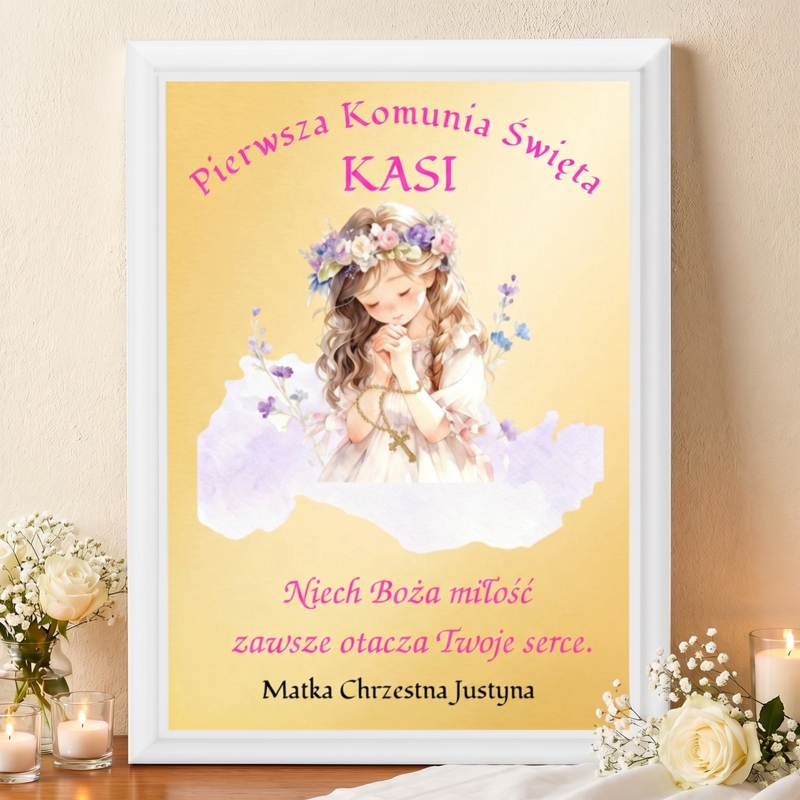 Podziękowanie dla Chrzestnych – Komunia Święta (Personalizowane ze zdjęciem)