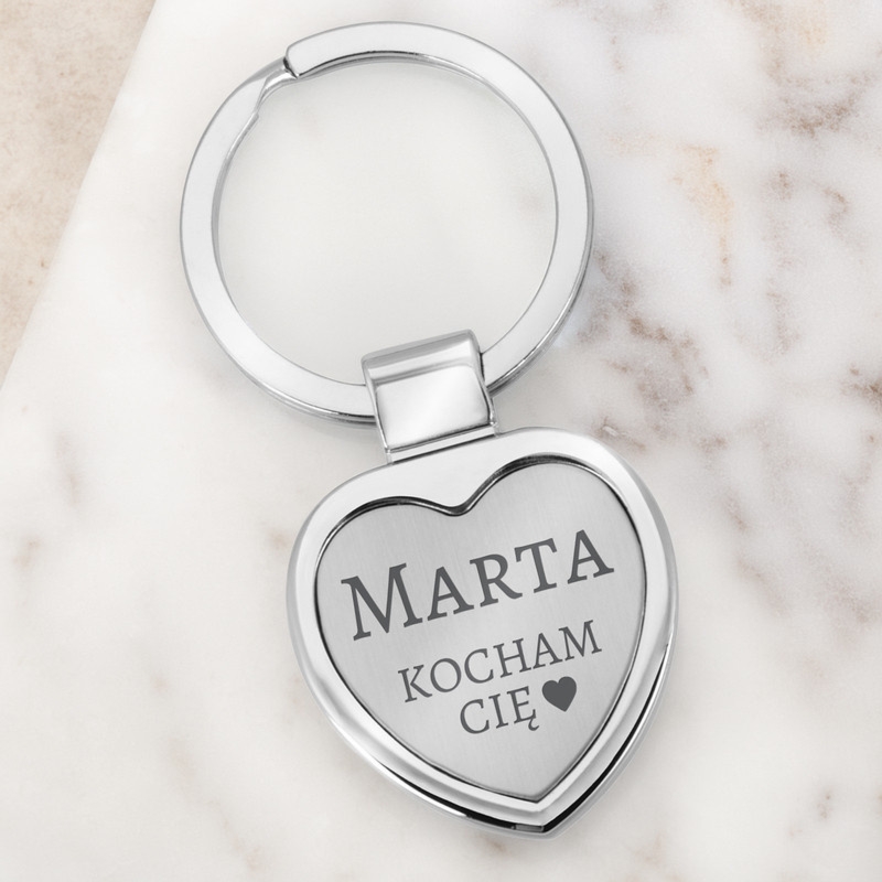 Zestaw breloków serce dla pary na walentynki z grawerem laserowym