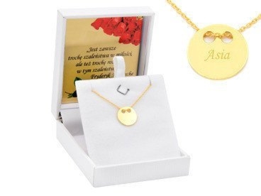 Naszyjnik celebrytka pozłacany 925 z grawerem i dedykacją
