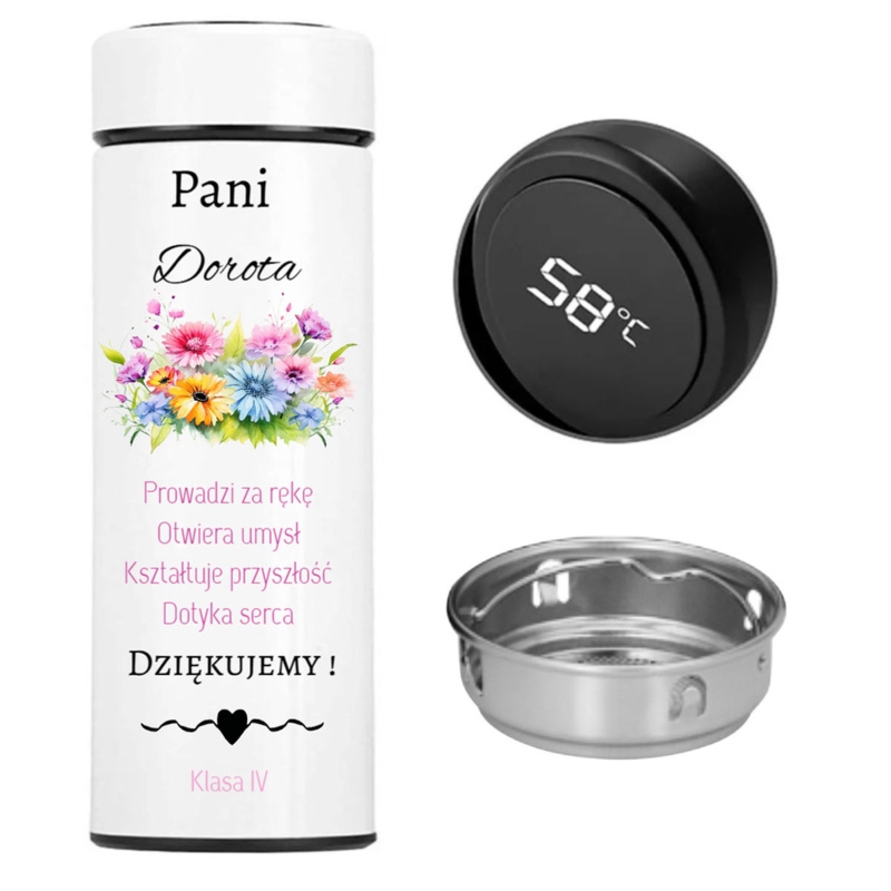 Prezent dla nauczyciela – kubek termiczny LED z nadrukiem UV