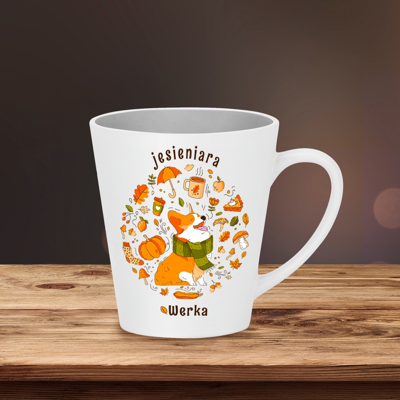 Image of Kubek z nadrukiem / Prezent dla jesieniary / Kubek na prezent / 300 ml / Kubek z imieniem / Pumpkin spice latte