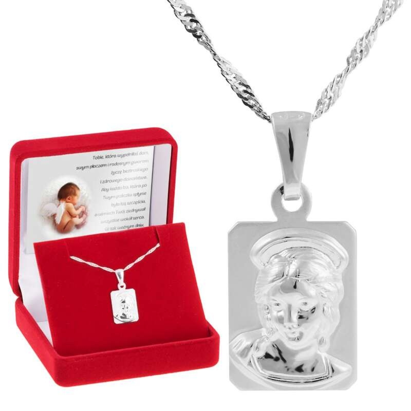 Srebrny Medalik Matka Boska pr. 925 Dedykacja