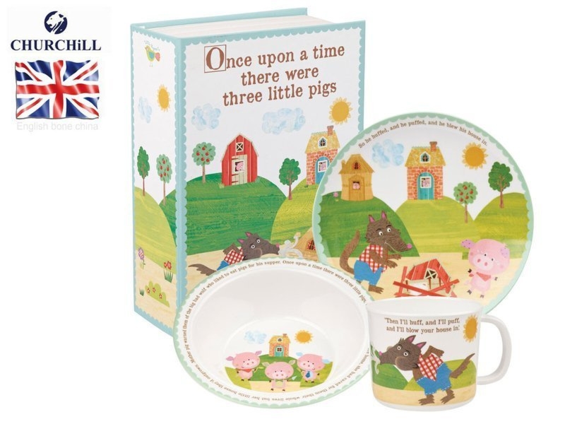 Komplet do jedzenia dla dzieci Three little pigs – 3 elementy