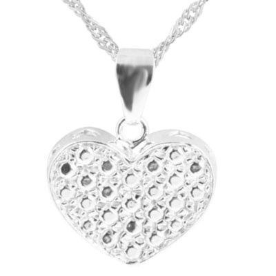 Romantyczny wisiorek serce z ażurowymi serduszkami srebro 925