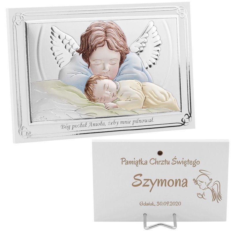 Obrazek Anioł Stróż nad dzieckiem Valenti&Co z grawerem laserowym