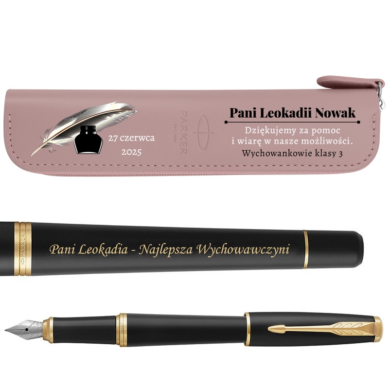Image of Pióro Wieczne Parker Urban GT Czarny z Grawerem + Etui z Nadrukiem UV