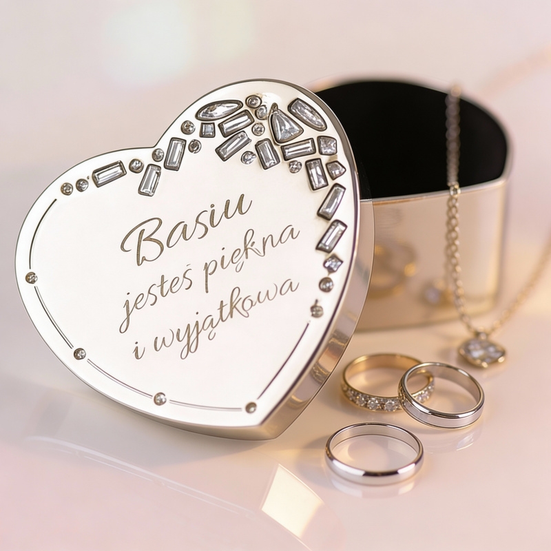 Szkatułka serce z indywidualnym grawerem – elegancki prezent na każdą okazję
