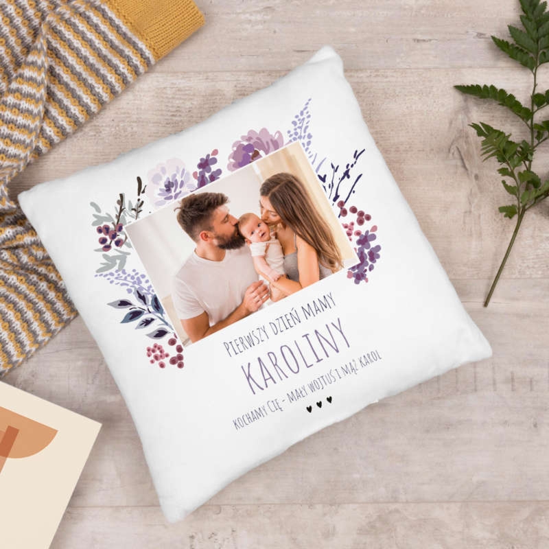 Pierwszy Dzień Mamy: foto poduszka satynowa z nadrukiem