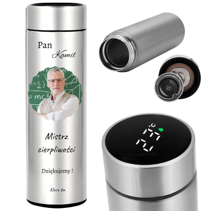 Dzień Nauczyciela: kubek termiczny LED z nadrukiem UV personalizowany