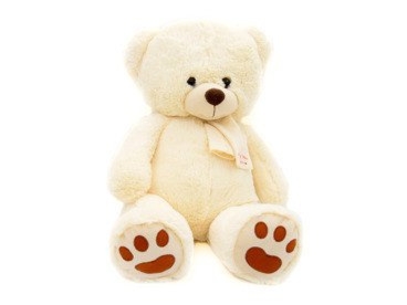 Duży miś pluszowy w szaliku z dedykacją na Walentynki i rocznicę